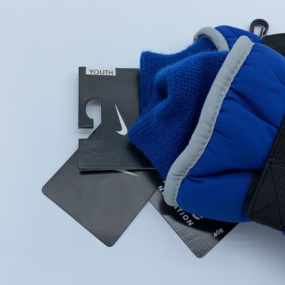 NWT BOYS NIKE THINSULATE INSULATION GLOVES SIZE 8 YOUTH BLUE GRAY - Picture 8 of 13